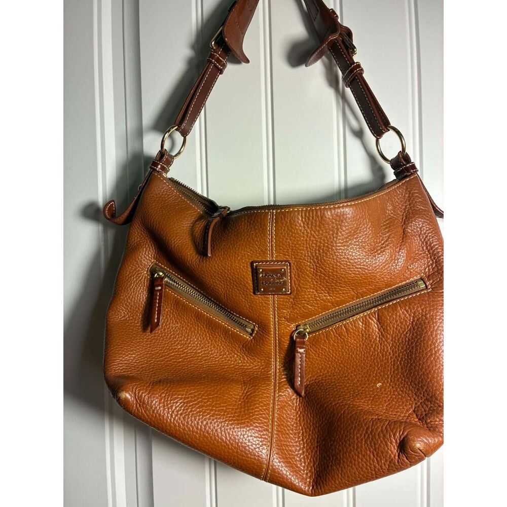 Dooney and Burke Leather Shoulder Bag-Cognac/Rust